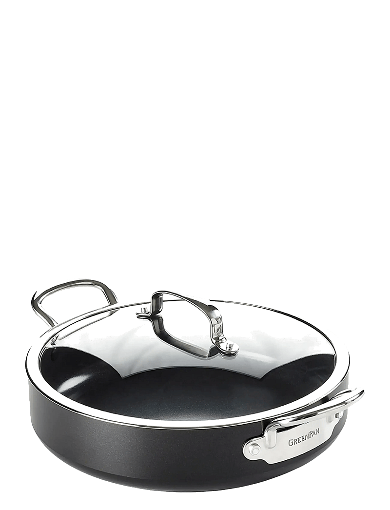 Greenpan - Skillet 30cm/4.8L with lid + 2 safe handles - bratpfannen - black - 1
