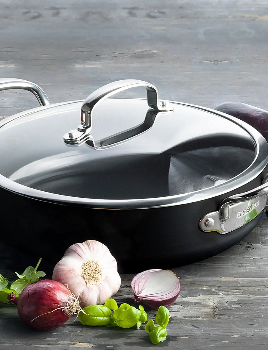 Greenpan - Skillet 30cm/4.8L with lid + 2 safe handles - praepannid ja pannid - black - 3