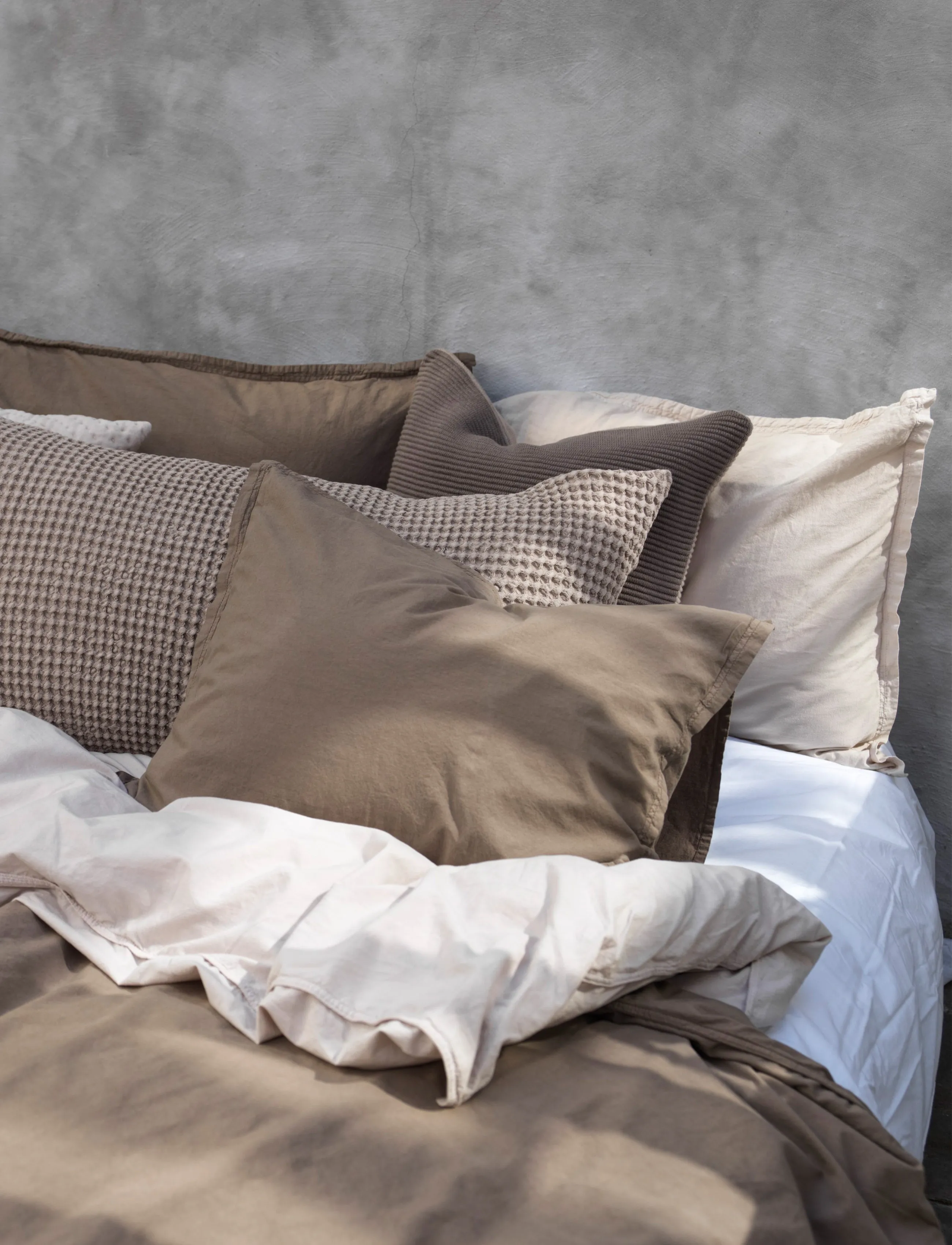 Gripsholm - BED SET VINTAGE GOTS SMOKE 150X210+50X60 - voodiriiete komplektid - linnen beige - 3