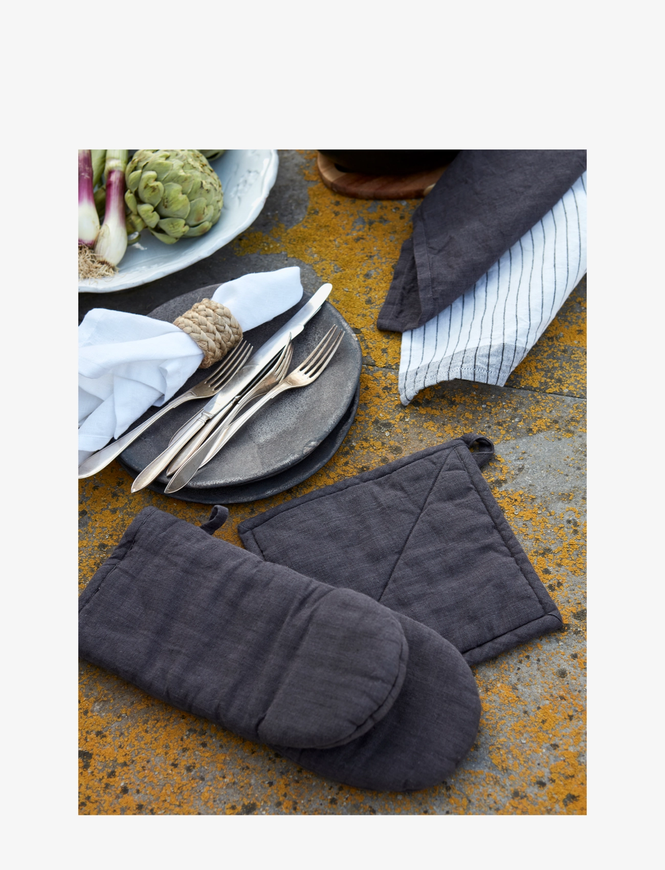 Gripsholm - PANHOLDER  LINEN BLEND - ofenhandschuhe & topflappen - anthracite - 1