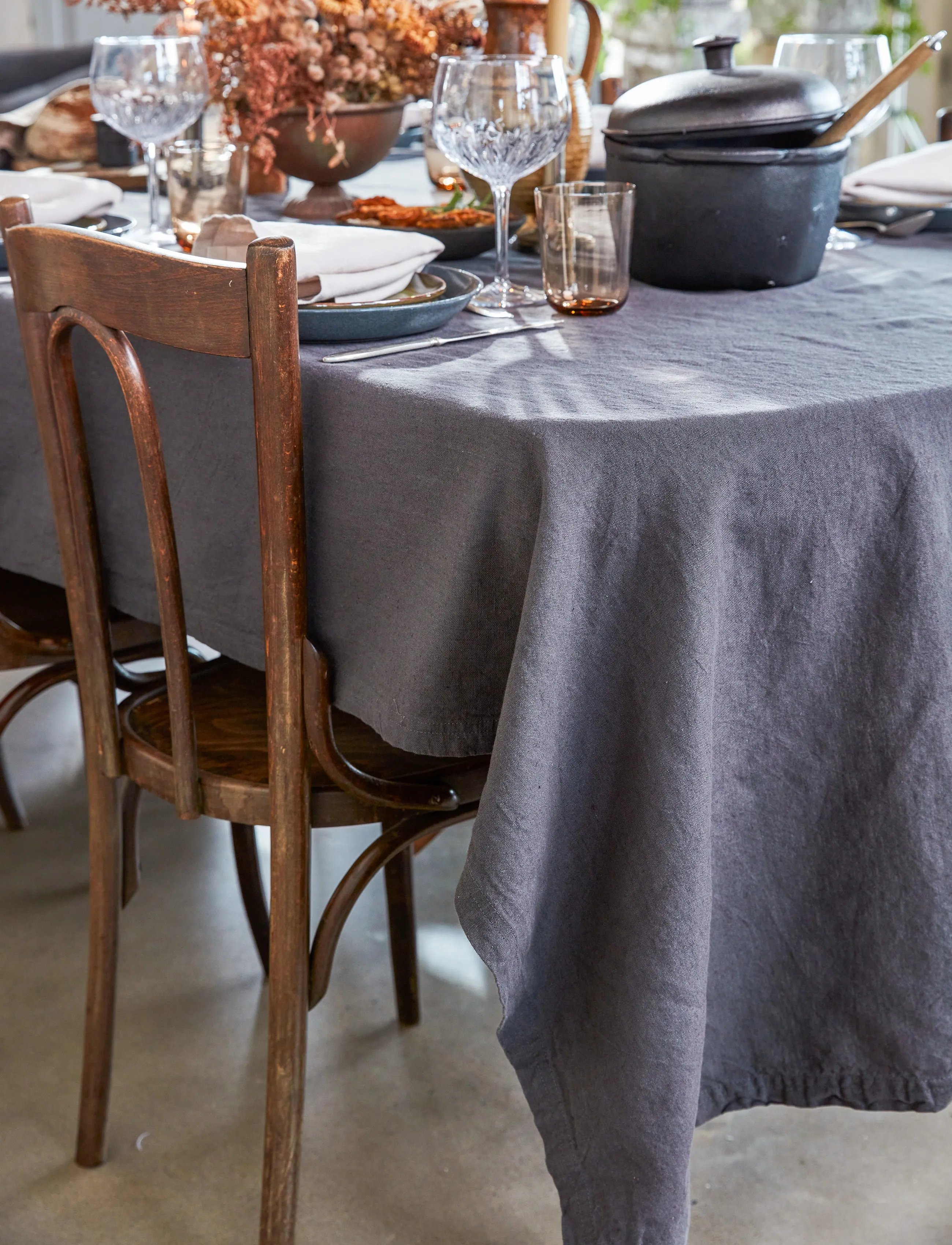 Gripsholm - TABLE CLOTH LINEN BLEND WHITE 145x250 - dúkar og dreglar - anthracite - 4
