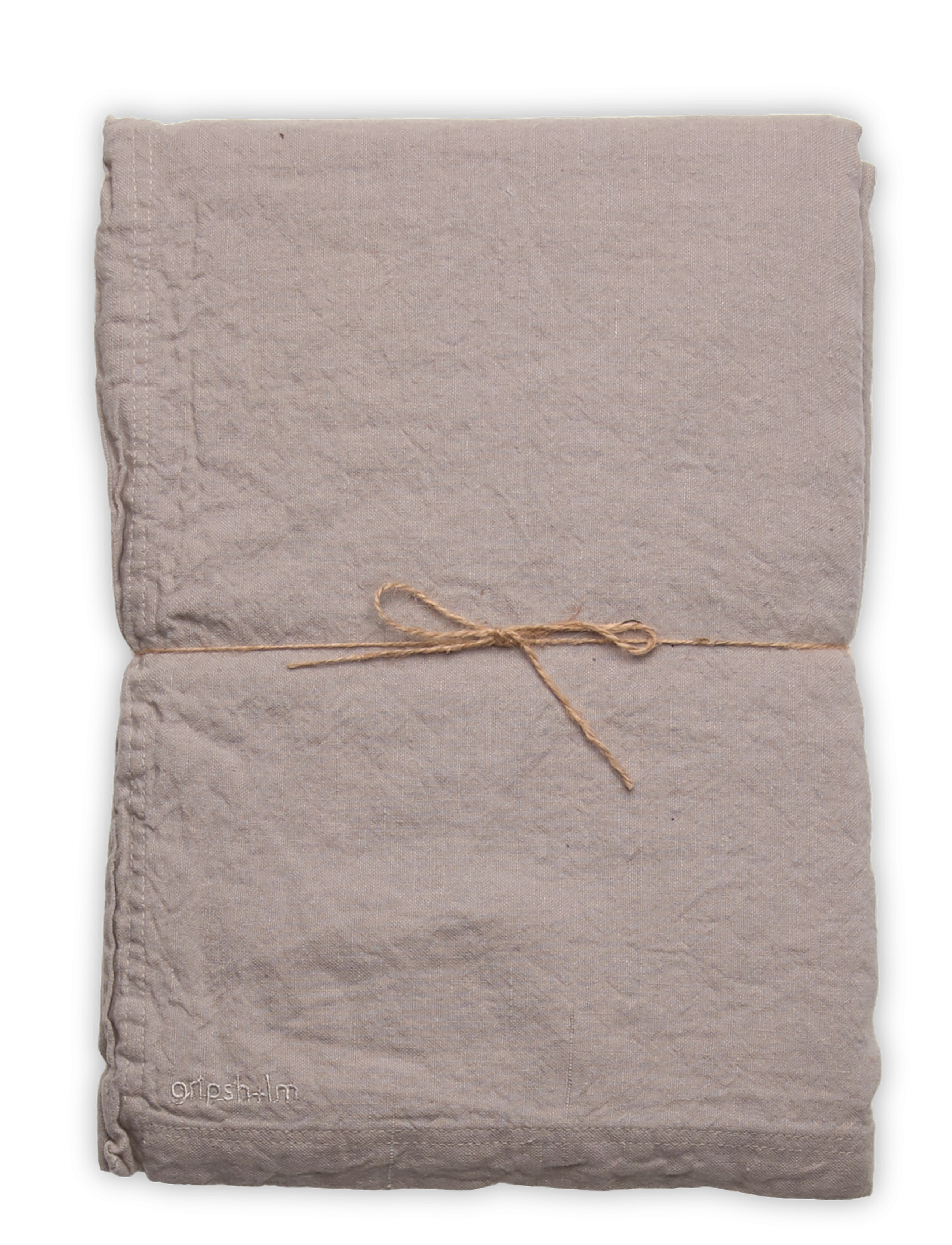 Gripsholm Table Cloth Linen Blend White 145X250, Dug og bordløber, Grå, Str: 145X250CM