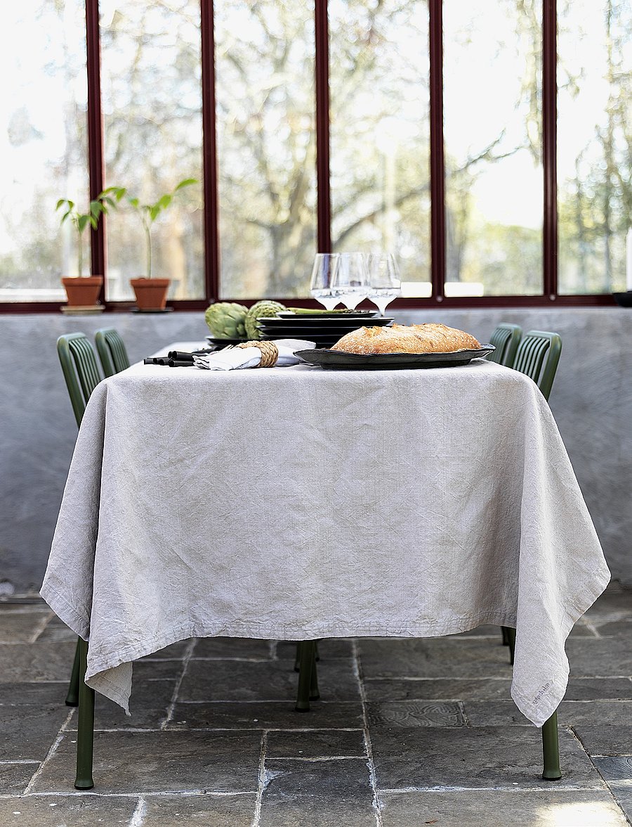 Gripsholm - TABLE CLOTH LINEN BLEND WHITE 145x250 - laudlinad - linnen beige - 1