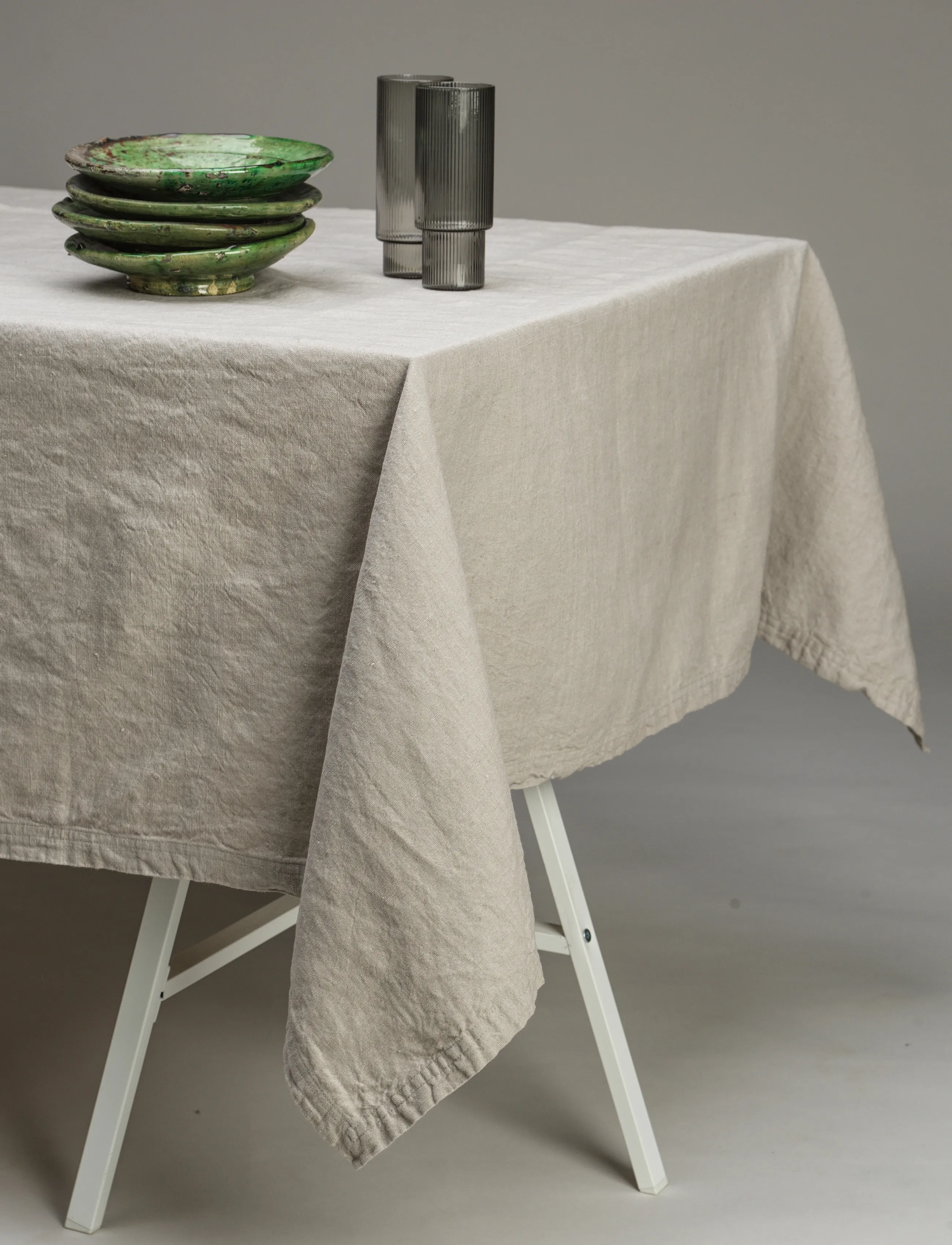 Gripsholm - TABLE CLOTH LINEN BLEND WHITE 145x250 - laudlinad - linnen beige - 3