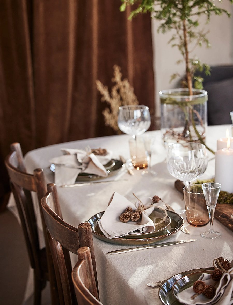 Gripsholm - TABLE CLOTH LINEN BLEND WHITE 145x250 - laudlinad - linnen beige - 4