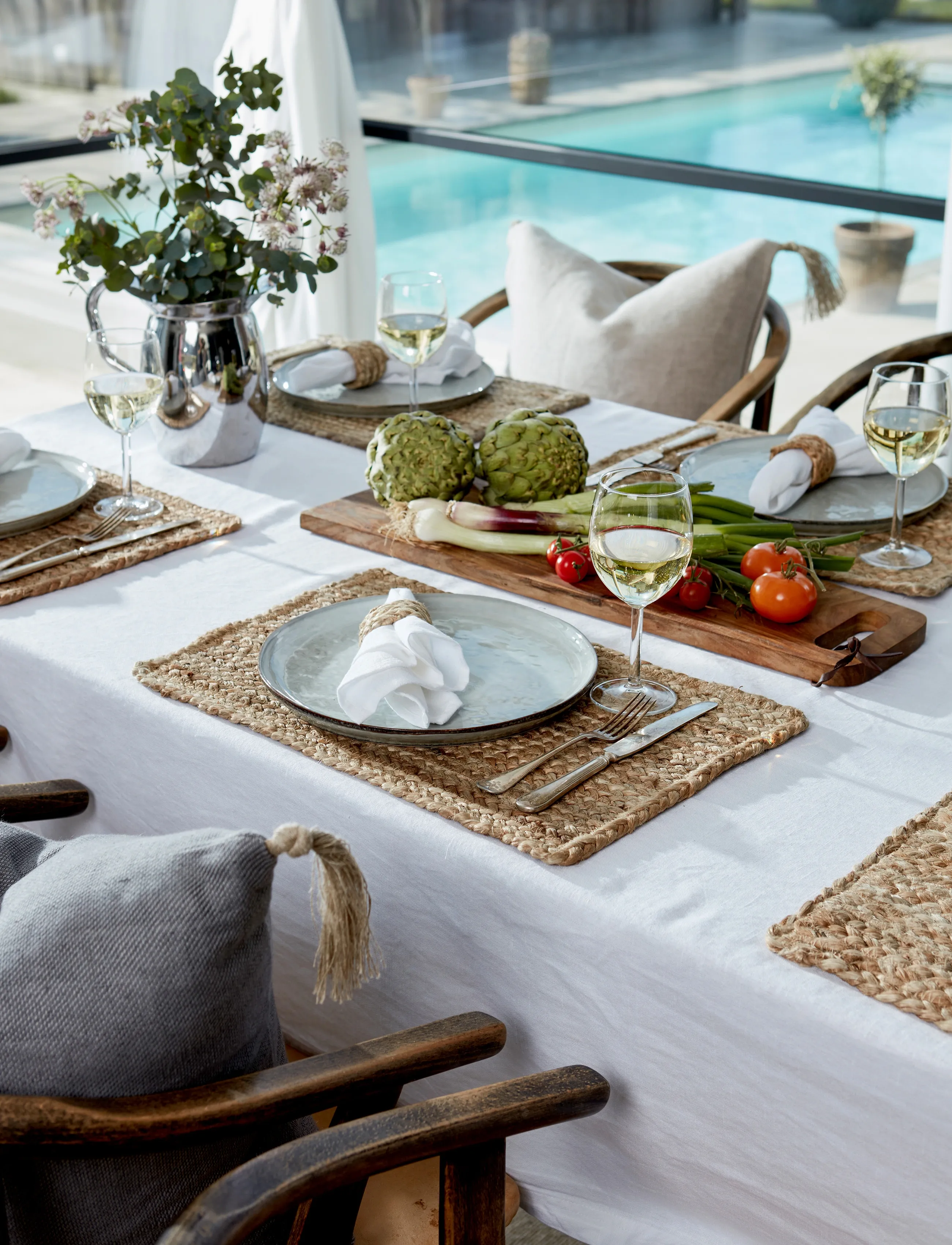 Gripsholm Table Cloth Linen Blend White 145X250, 145X250 cm, White, Køkkentekstiler > Duge Og Bordløbere, Unisex