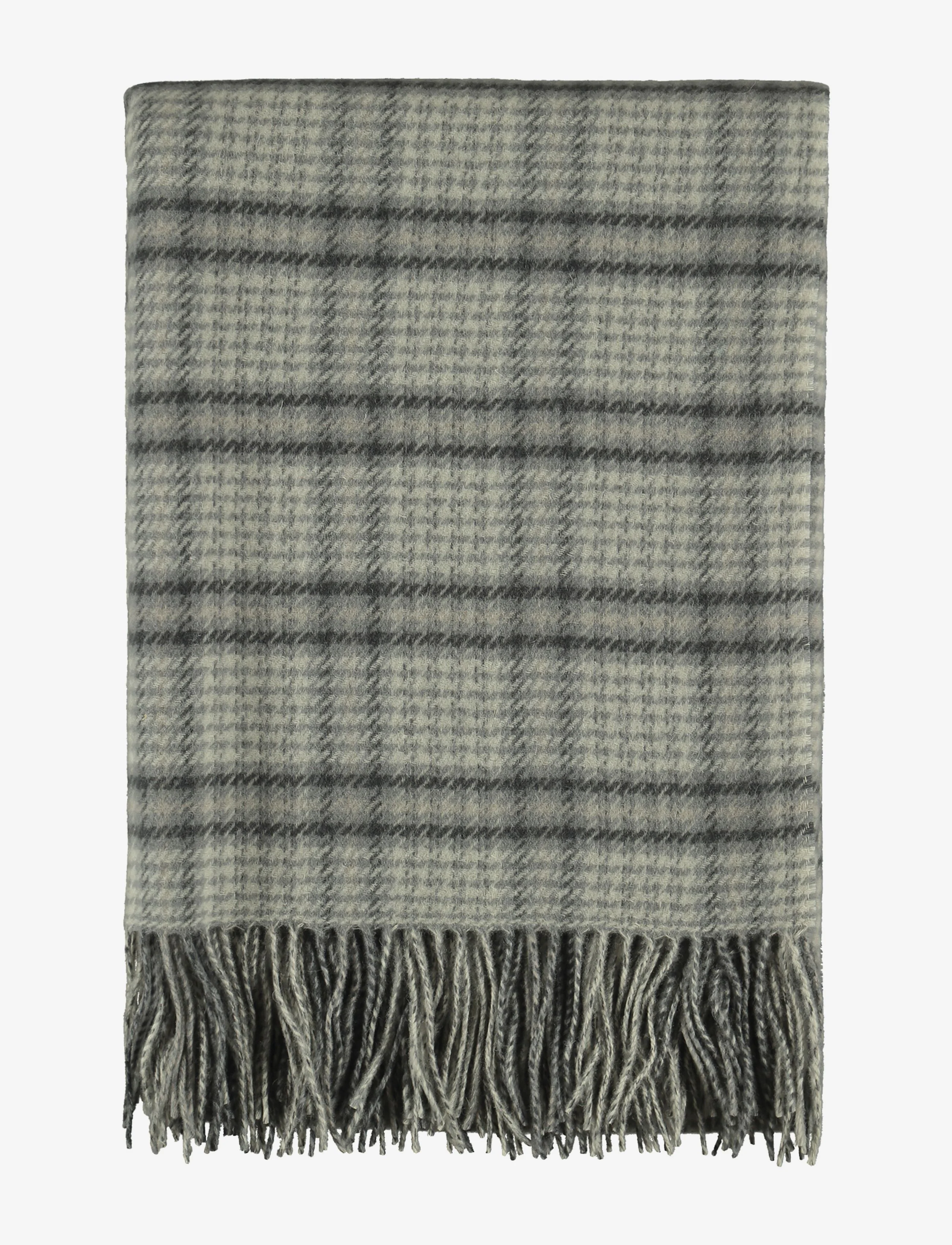 Gripsholm THROW WOOL CHECK - Textilien - GREY / grey