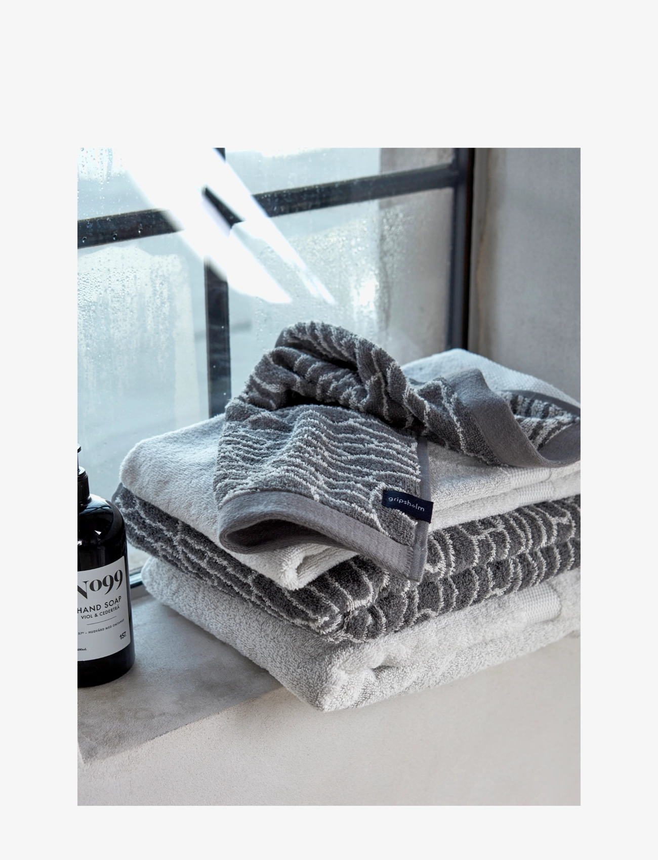 Gripsholm - TOWEL JAQUARD 50X70 - die niedrigsten preise - grey - 1