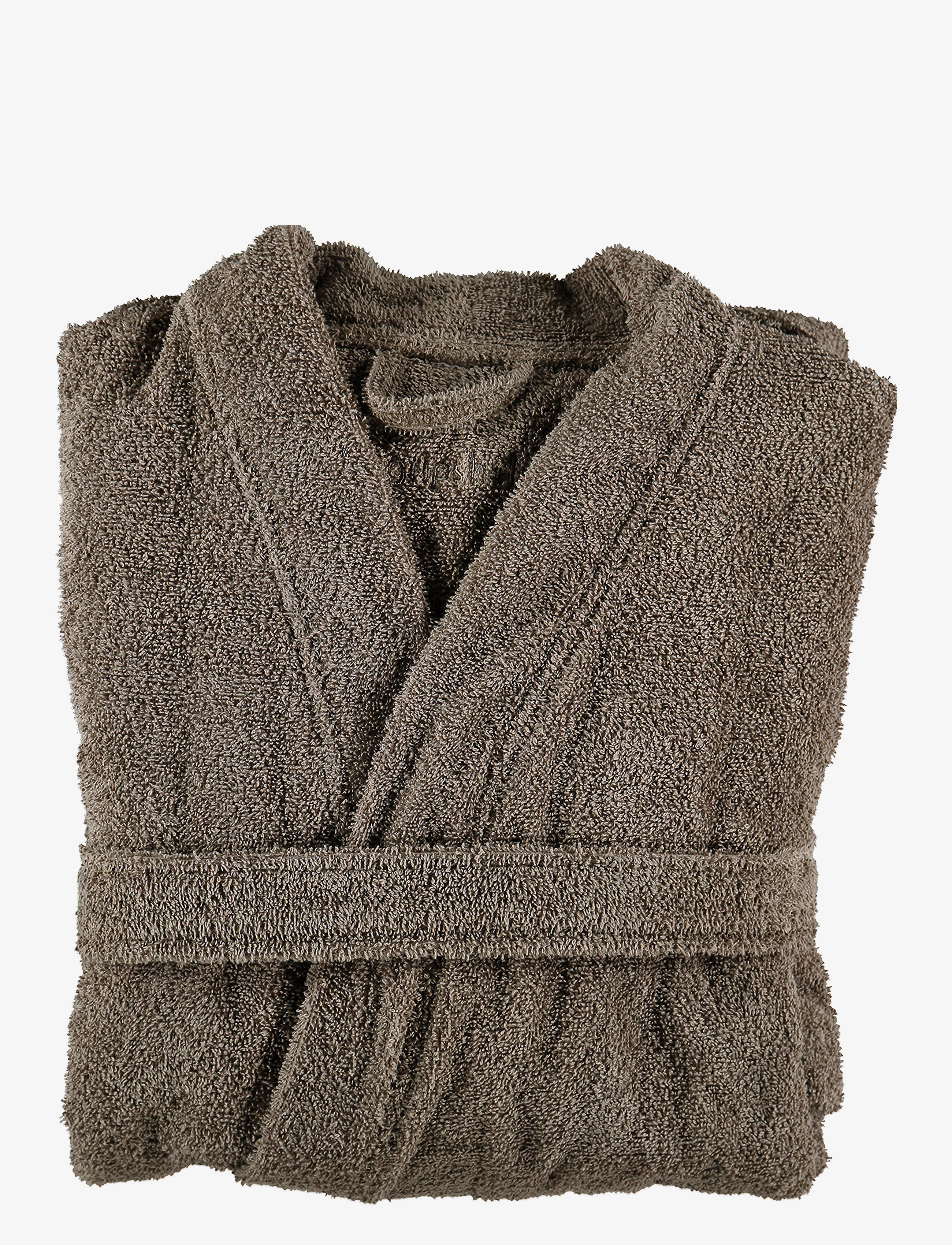 Gripsholm BATHROBE TERRY - Robes - WALNUT / grey