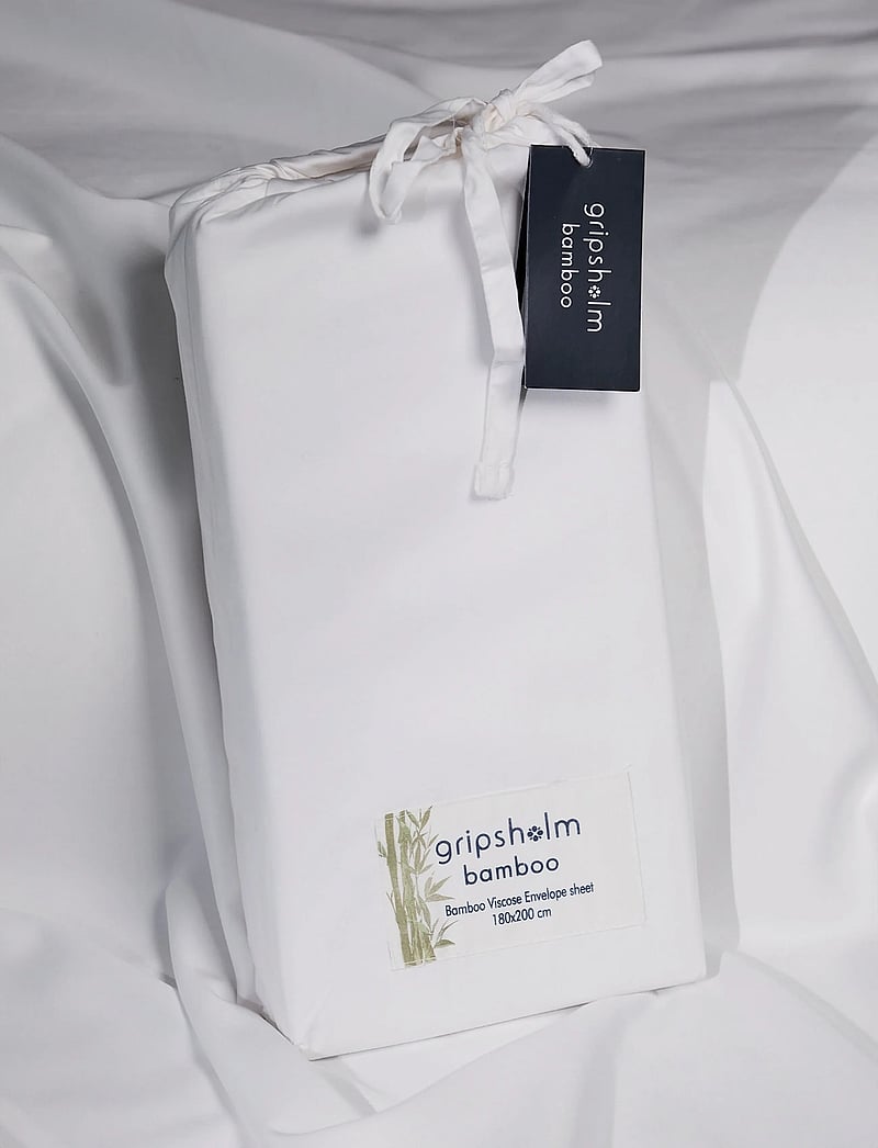 Gripsholm - ENVELOPE SHEET BAMBOO 180X200CM, WHITE 180X200 CM - bettlaken - white - 2