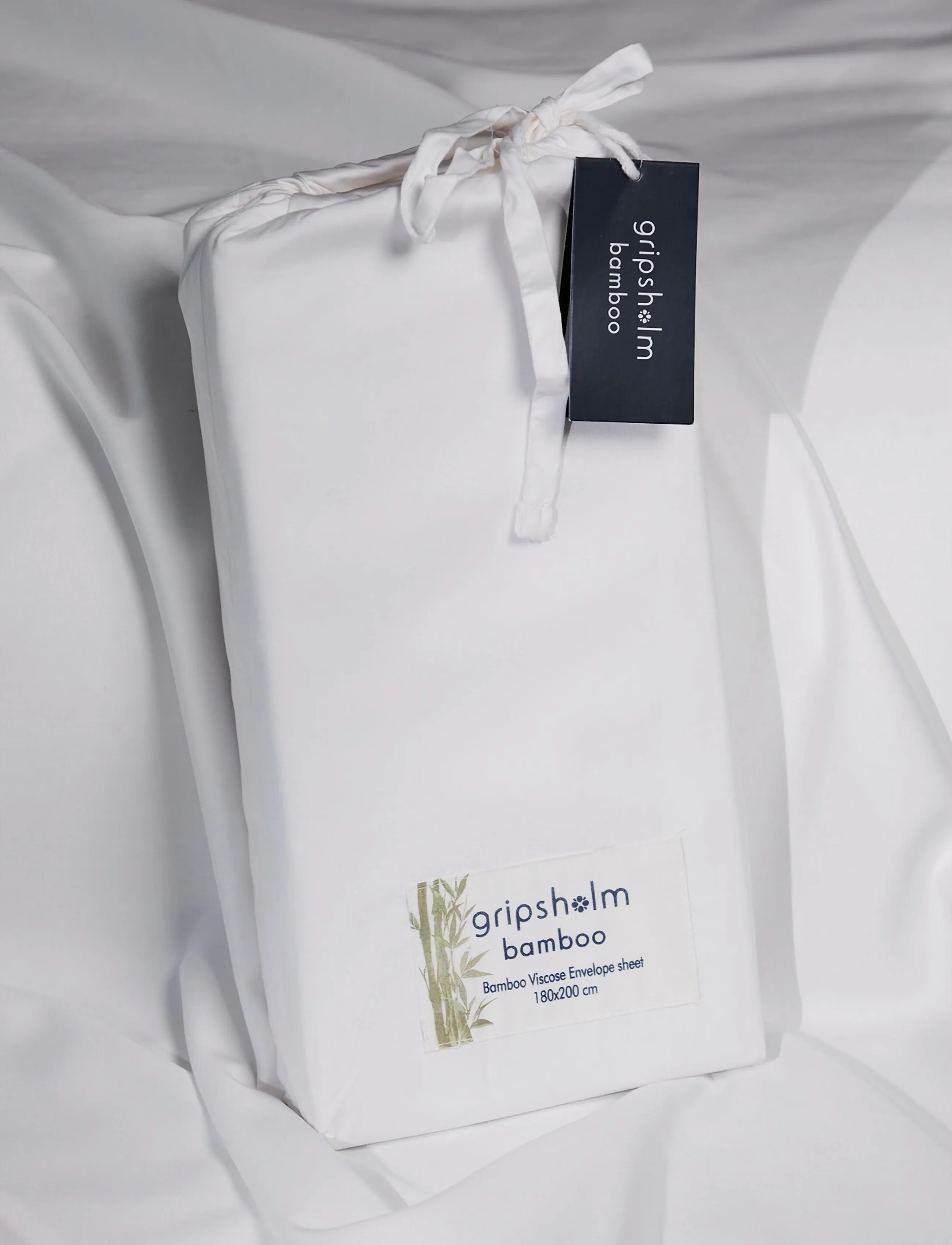 Gripsholm - ENVELOPE SHEET BAMBOO 180X200CM, WHITE 180X200 CM - voodilinad - white - 2