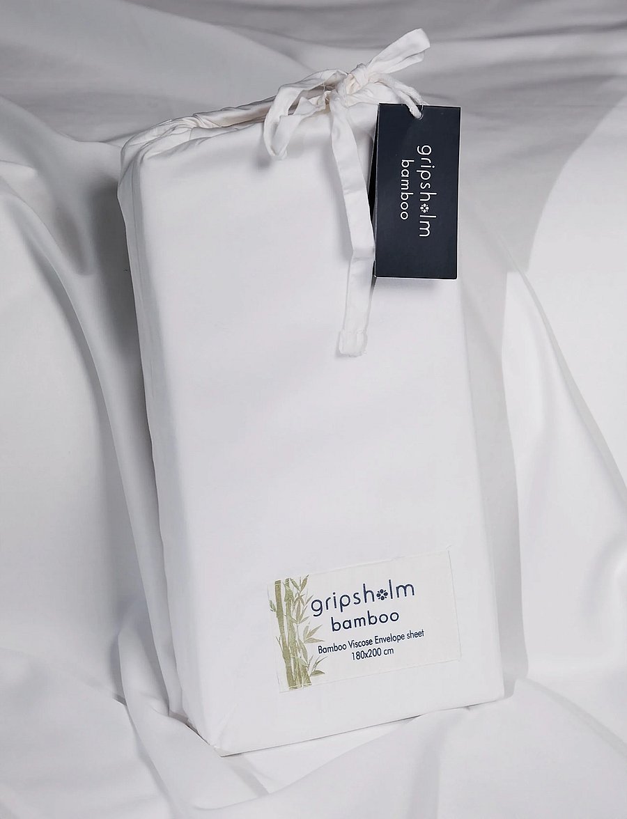 Gripsholm - ENVELOPE SHEET BAMBOO 180X200CM, WHITE 180X200 CM - voodilinad - white - 2