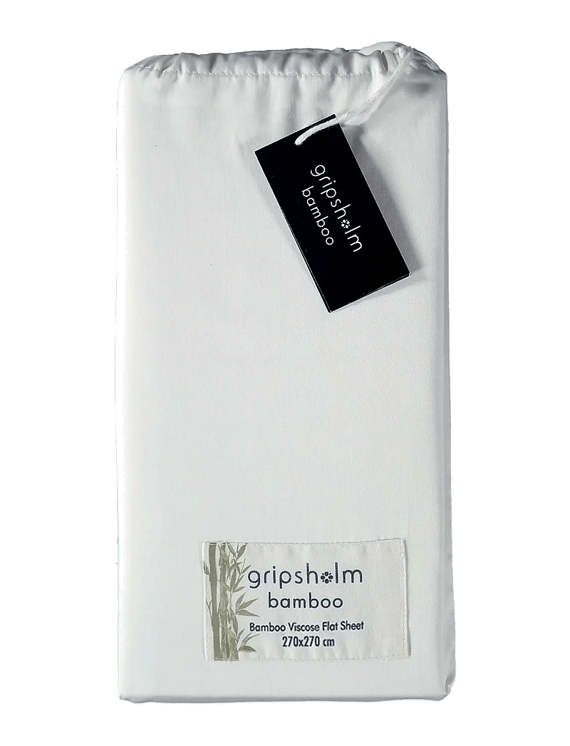 Gripsholm - FLAT SHEET BAMBOO 270X270CM, WHITE 270X270 CM - bettlaken - white - 0