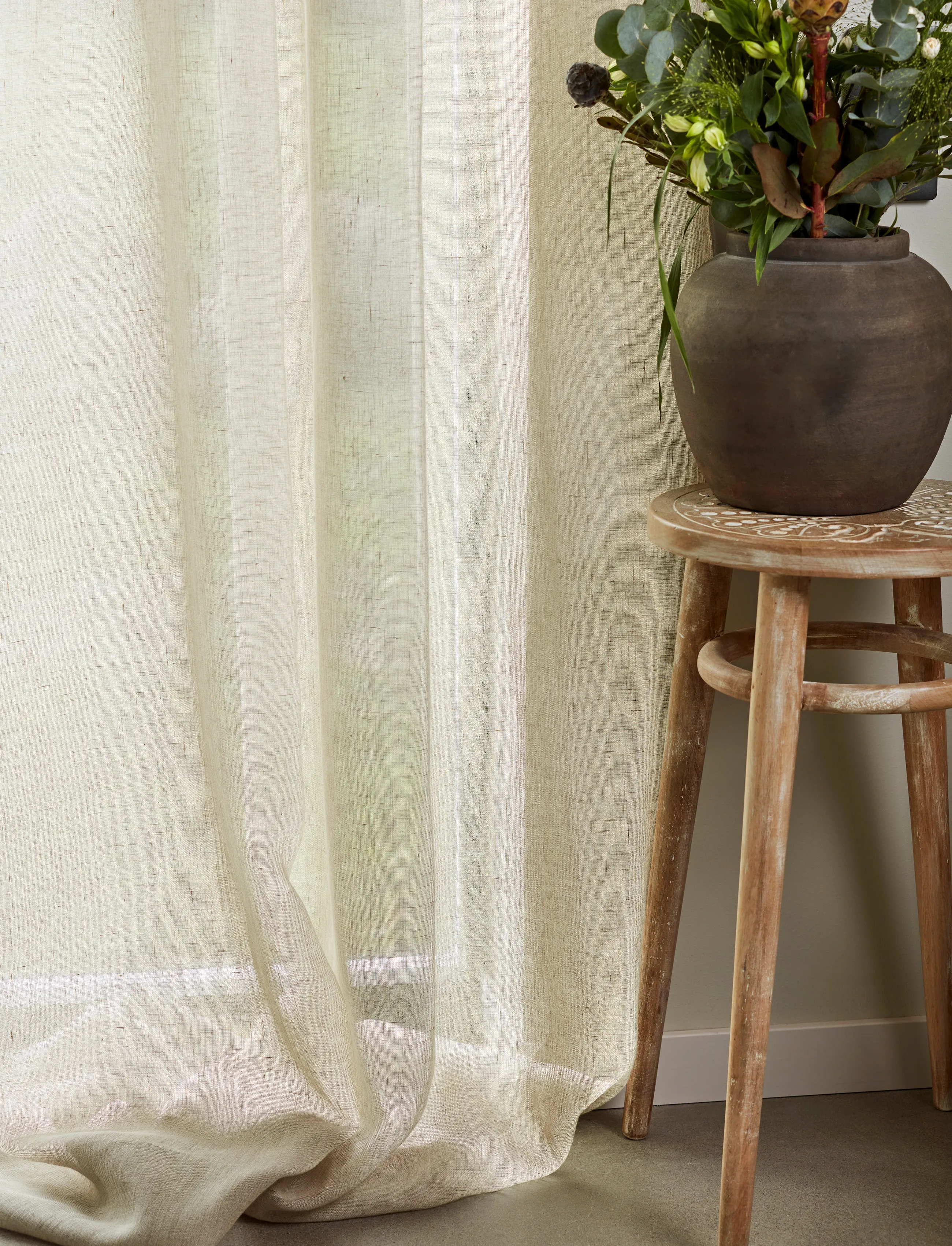 Gripsholm - CURTAIN LINEN LINEN BEIGE 150x250 1-P - gardinlængde - linen beige - 0