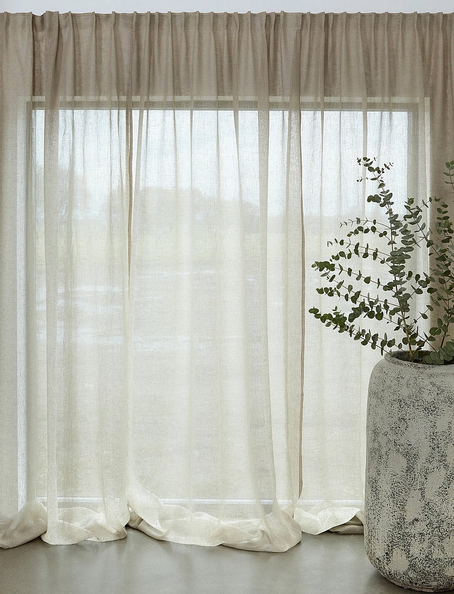 Gripsholm - CURTAIN LINEN LINEN 150x300 1-P - pikad kardinad - linen beige - 0