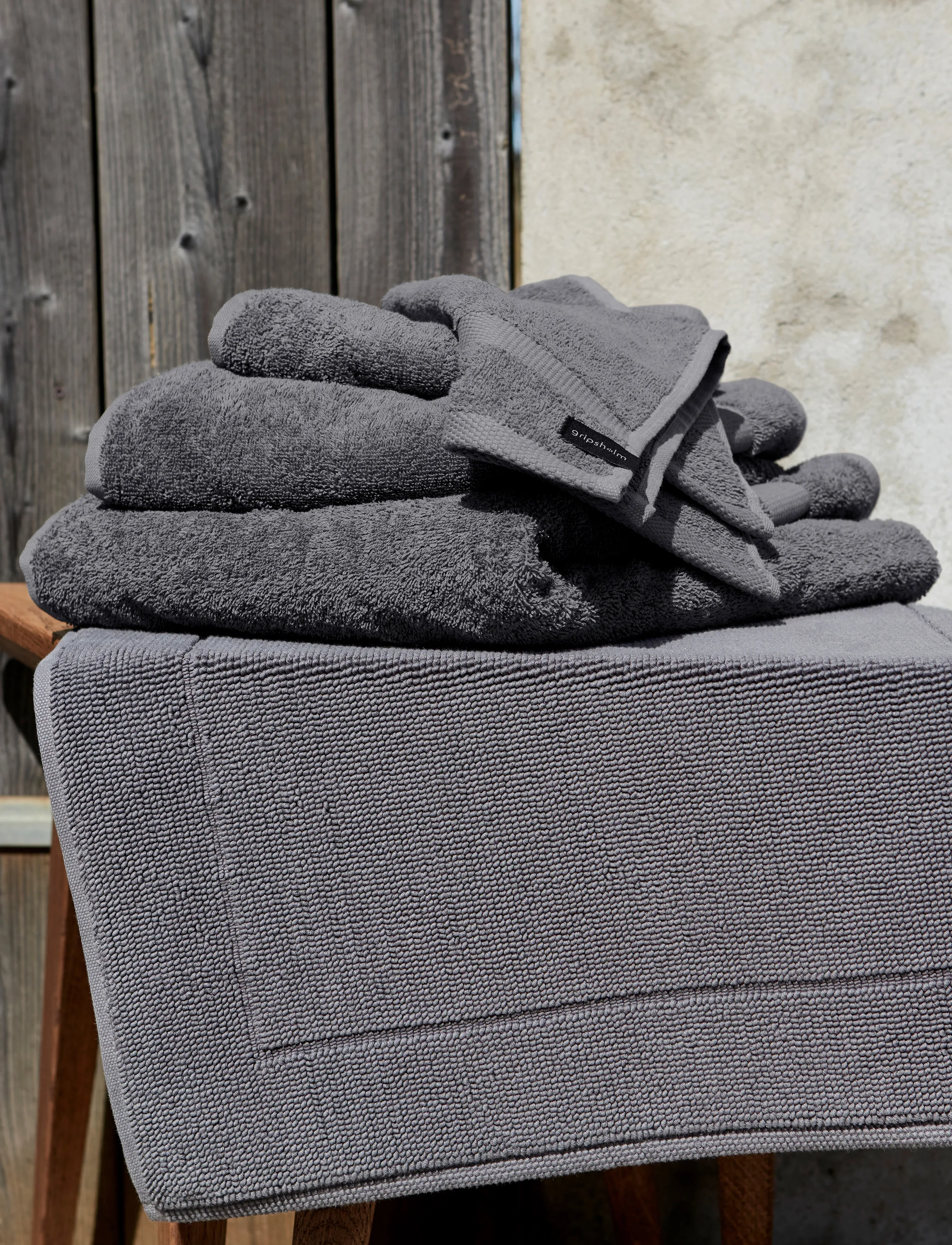 Gripsholm Gæstehåndklæde Grå 30X50, 30X50 cm, Towels & Bath Towels, Grau - Homeware