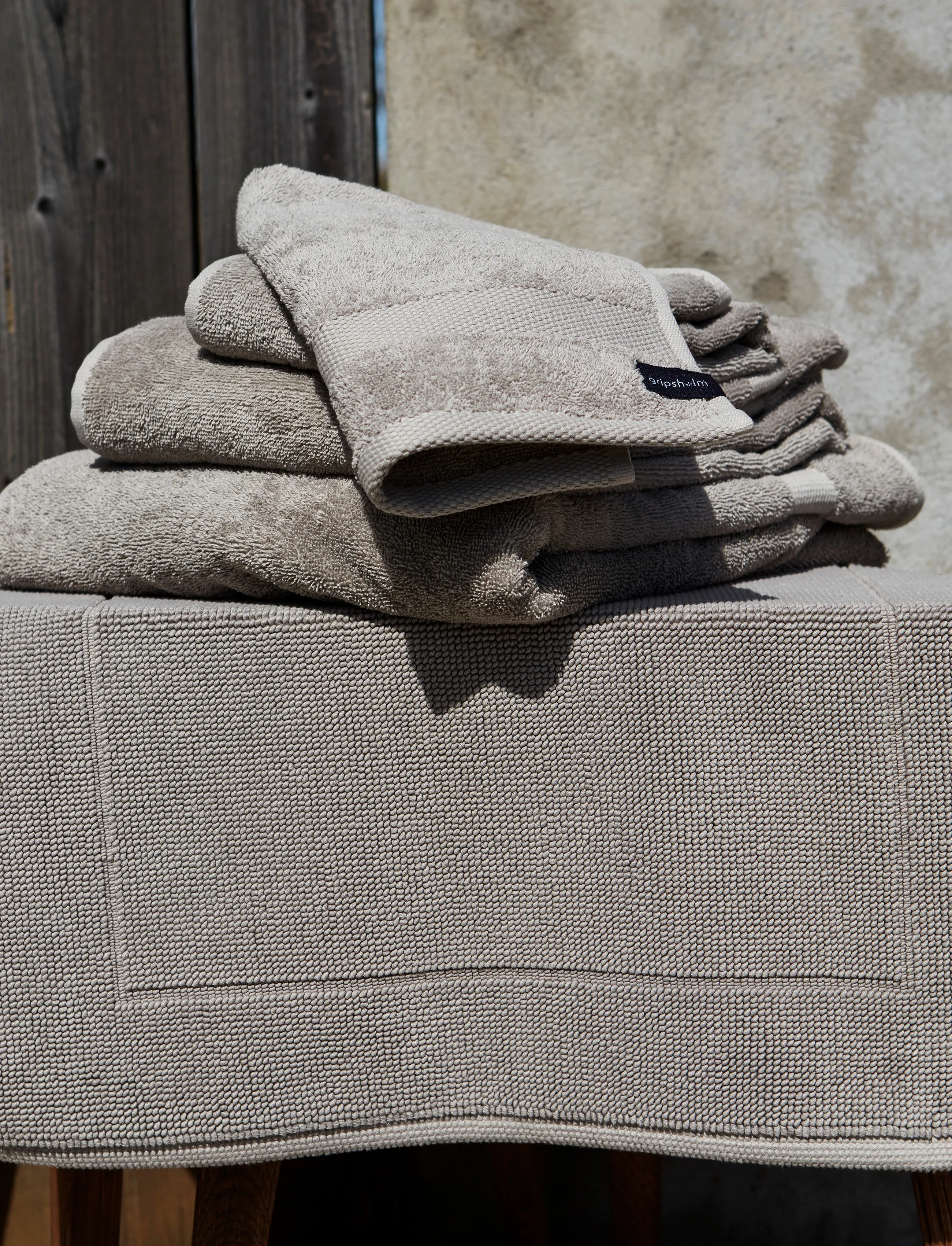 Gripsholm - BATH SHEET GRIPSHOLM MOLE 90X150 - badetücher - flint grey - 2