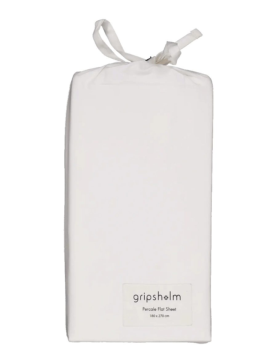 Gripsholm - FLAT SHEET PERCALE 180X270CM, WHITE 180X270 CM - ilma kummita voodilinad - white - 1