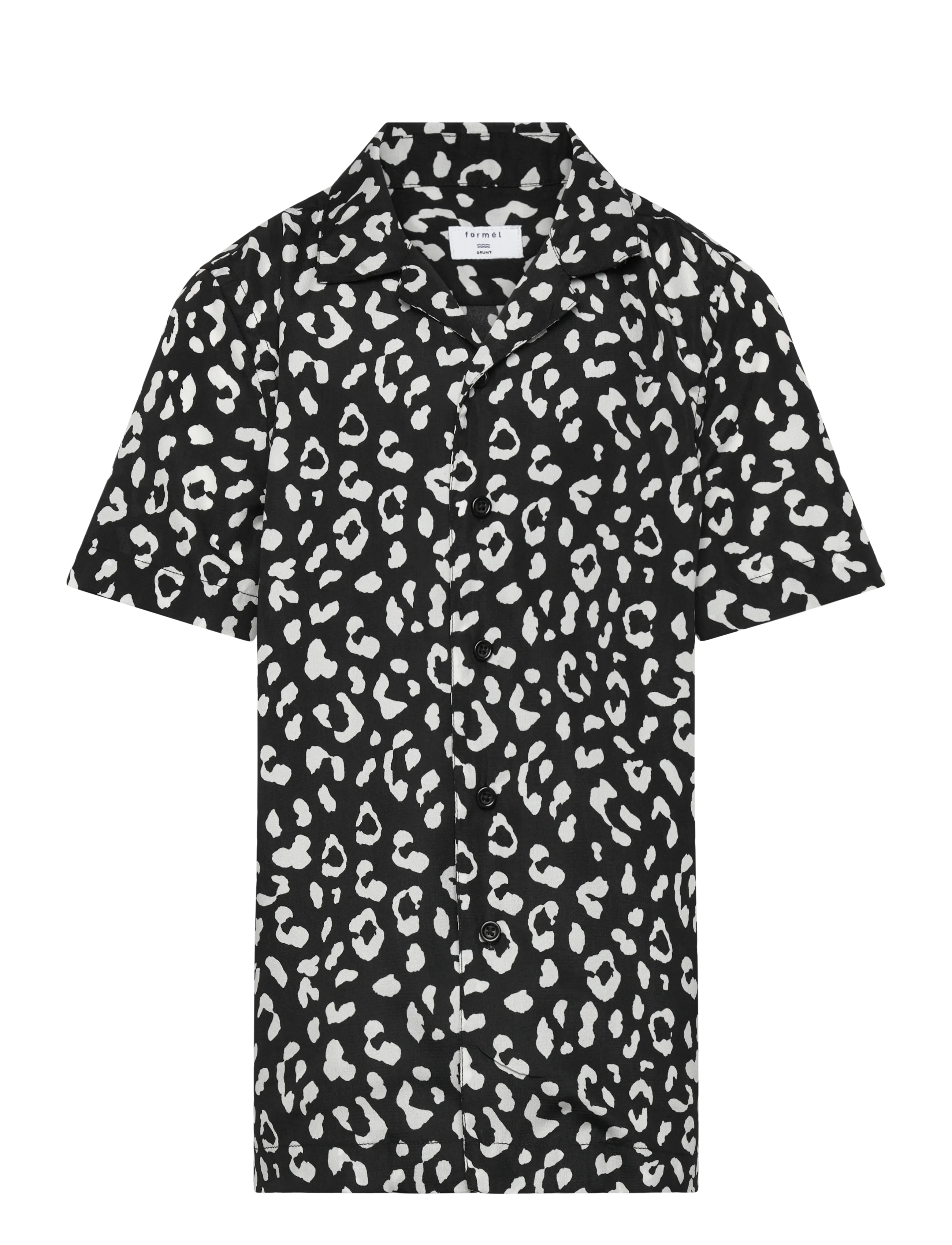 Grunt Kim S/S Shirt - Perusvaatteet - WHITE-BLACK / black