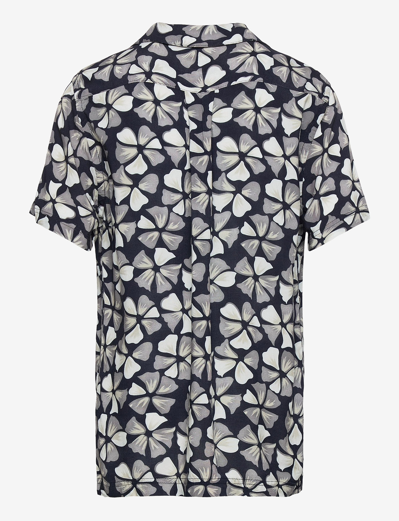 Grunt - Henrik Shirt - kortermede skjorter - navy flower - 1