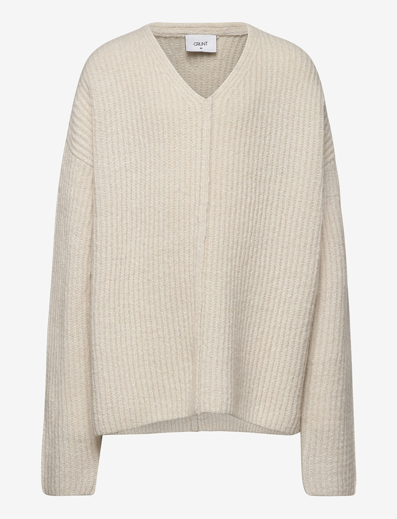 Grunt - Define V-Neck Knit - lt. snow melange - 0