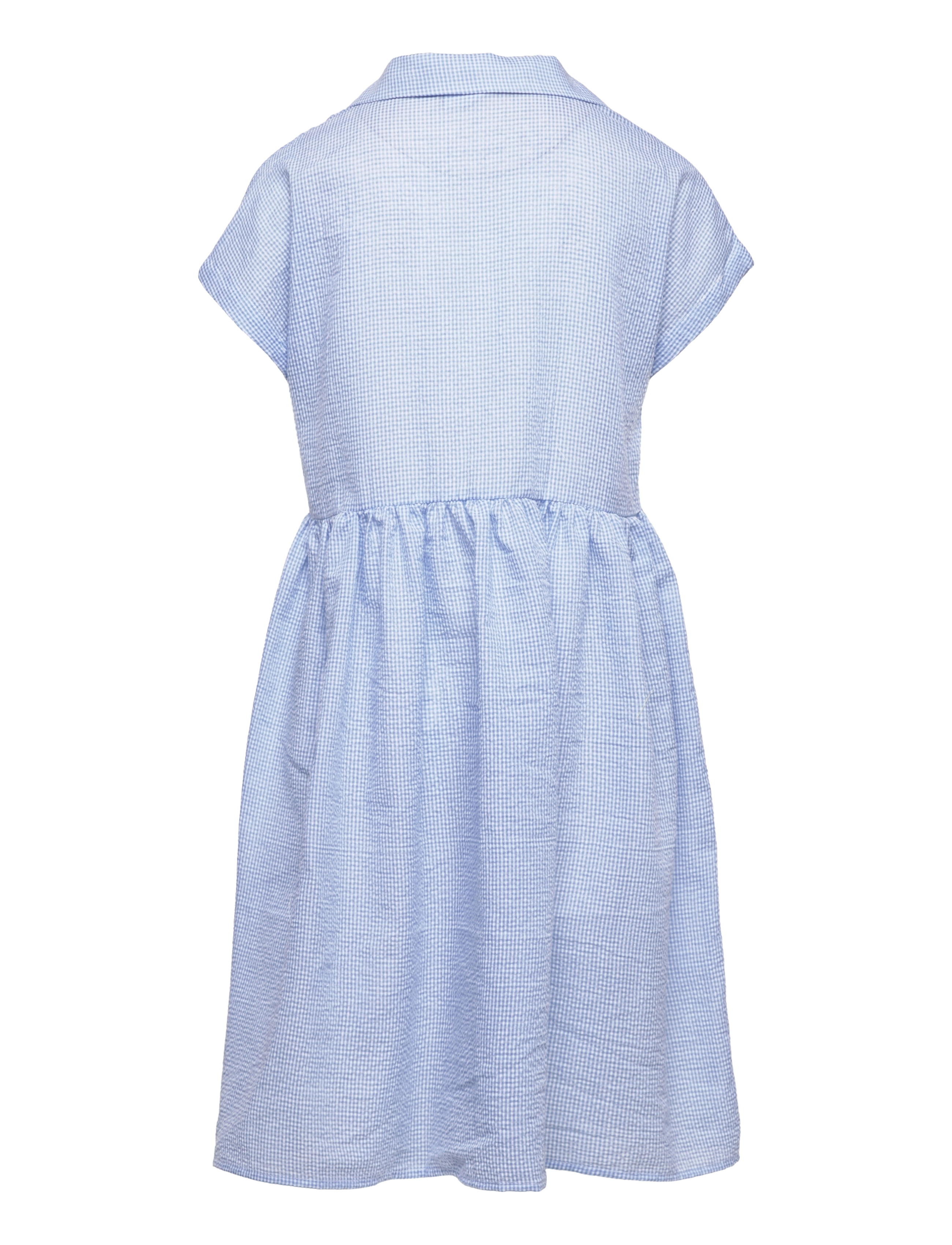 Grunt - Jane Check Dress - kortærmede hverdagskjoler - light blue - 1