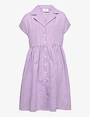 Grunt - Jane Check Dress - short-sleeved casual dresses - light purple - 0