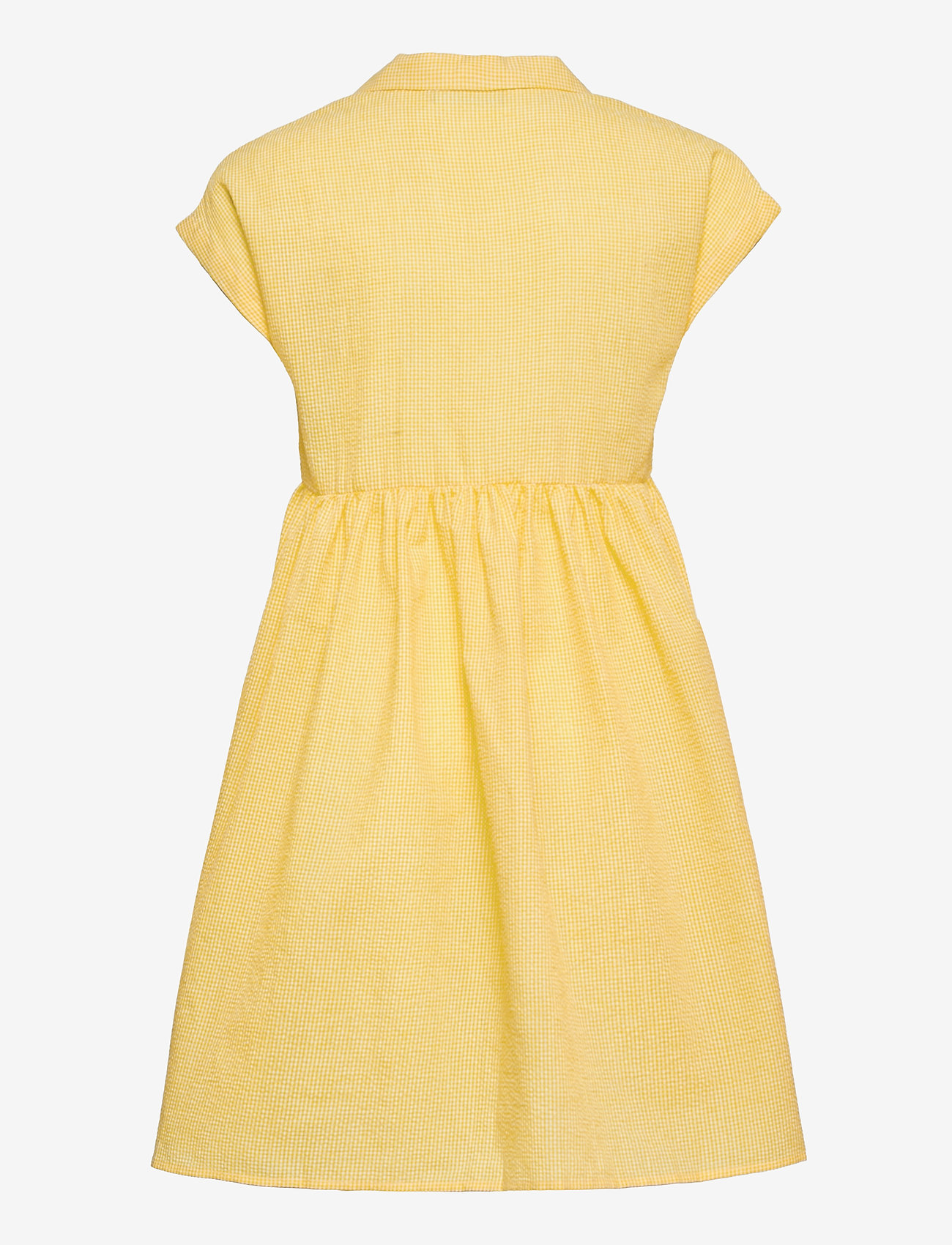 Grunt - Jane Check Dress - kurzärmelige freizeitkleider - yellow - 1