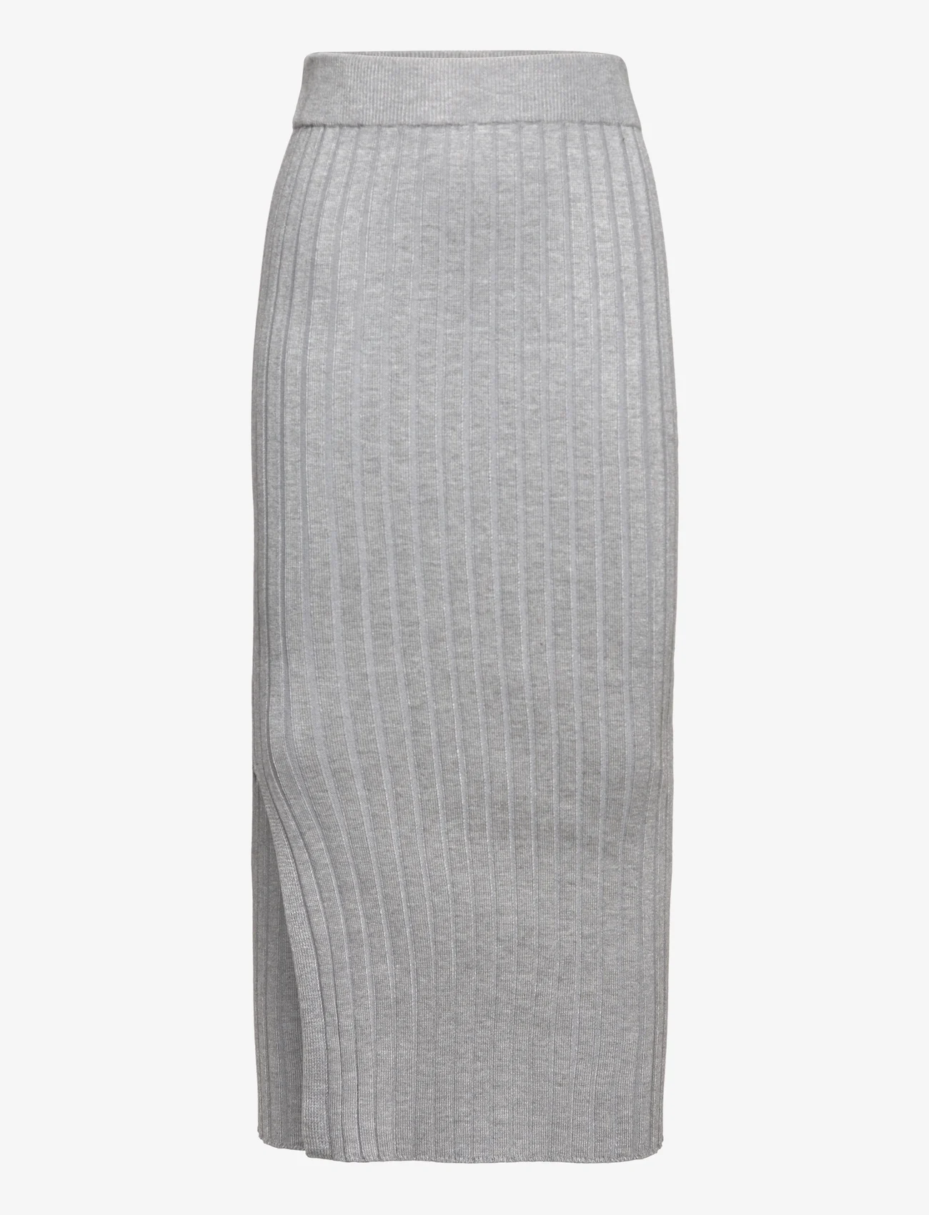 Grunt - Else Knit Skirt - maxi röcke - grey melange - 0