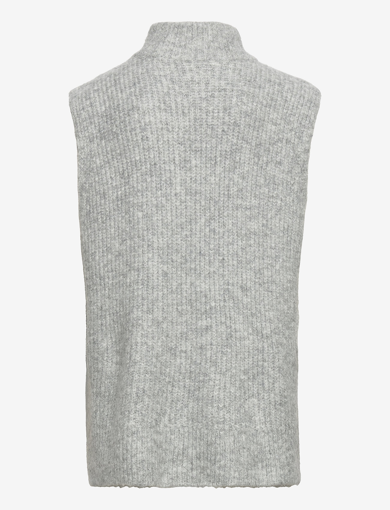 Grunt - Grete Vest Knit - vests - grey melange - 1