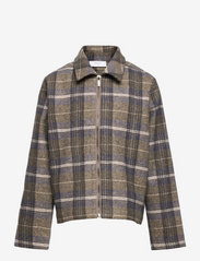 Grunt - Hans Check Sjacket - marškinių tipo švarkai - brown - 0