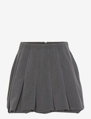 Grunt - Amelia Pleat Skirt - korta kjolar - grey melange - 0