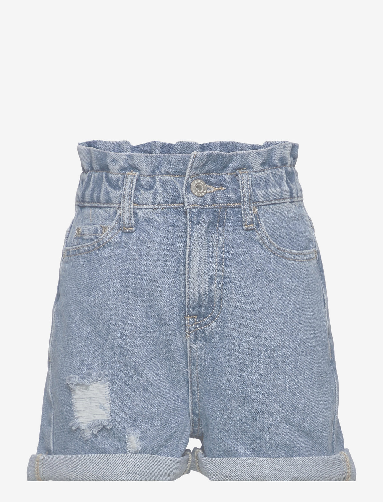 Grunt - Yes Paper Bag Shorts Premium Blue - džinsa šorti - premium blue - 0