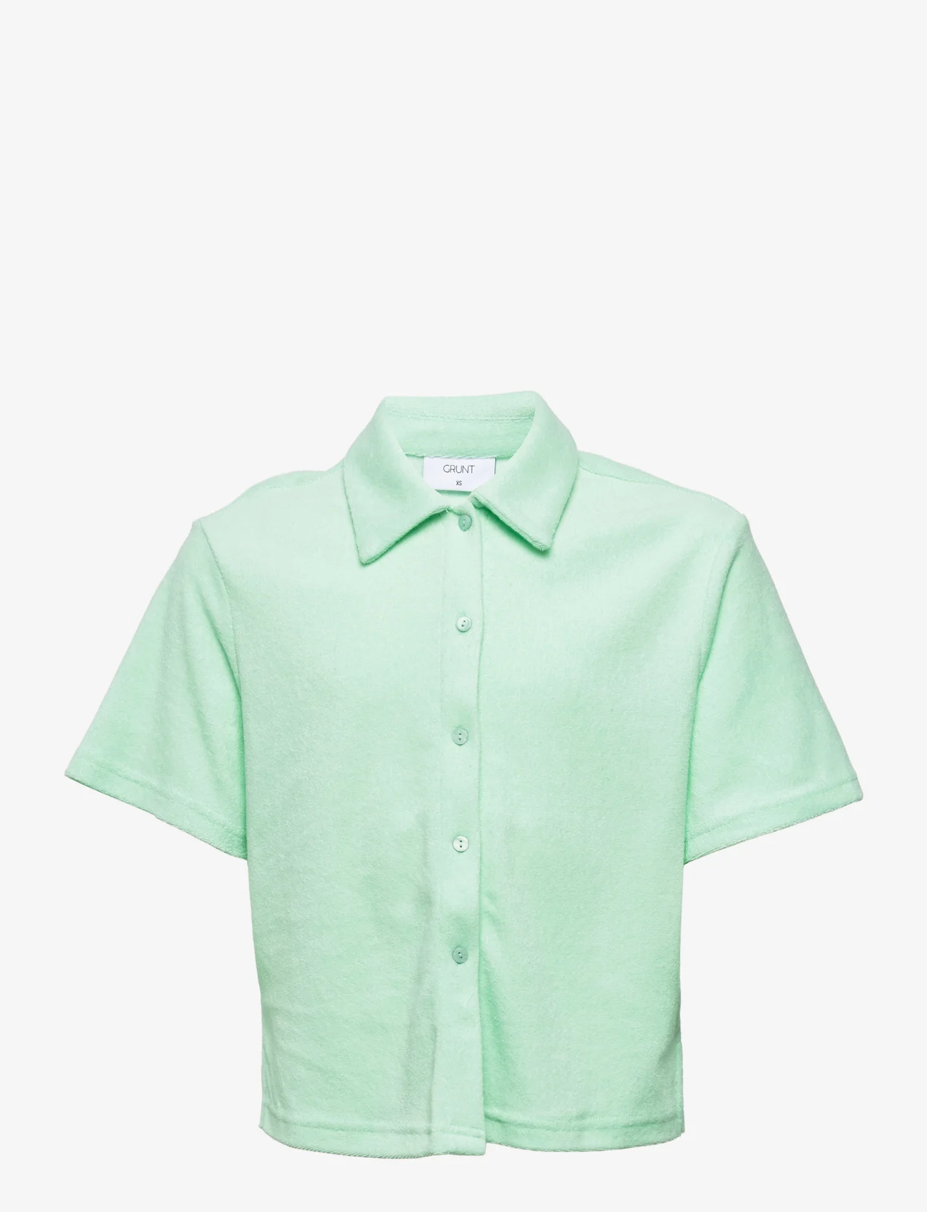 Grunt - Daisy Towelling Shirt - lyhythihaiset kauluspaidat - light green - 0