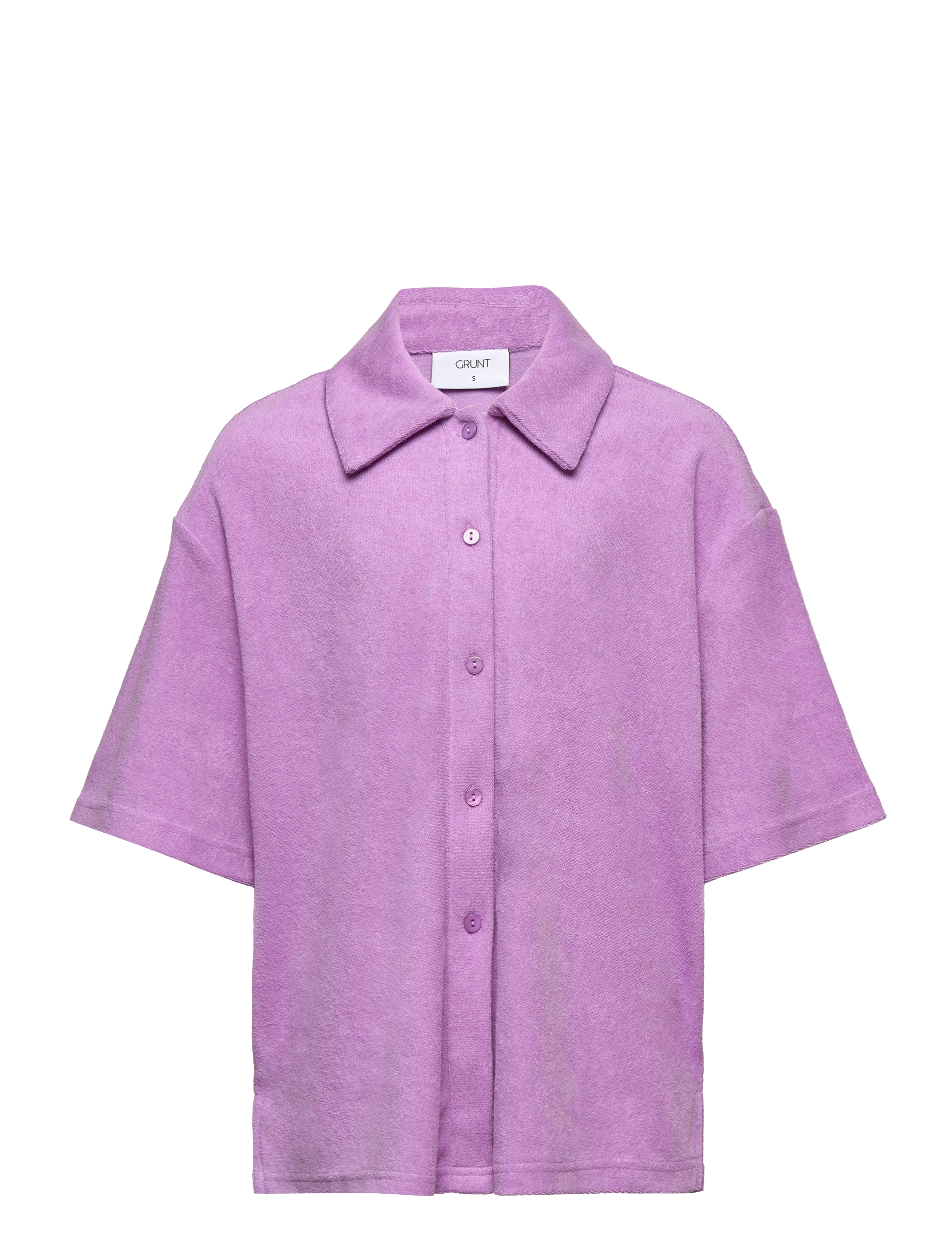 Grunt Daisy Towelling Shirt, 170, Purple, Skjorter > Kortærmede Shirts, Børn