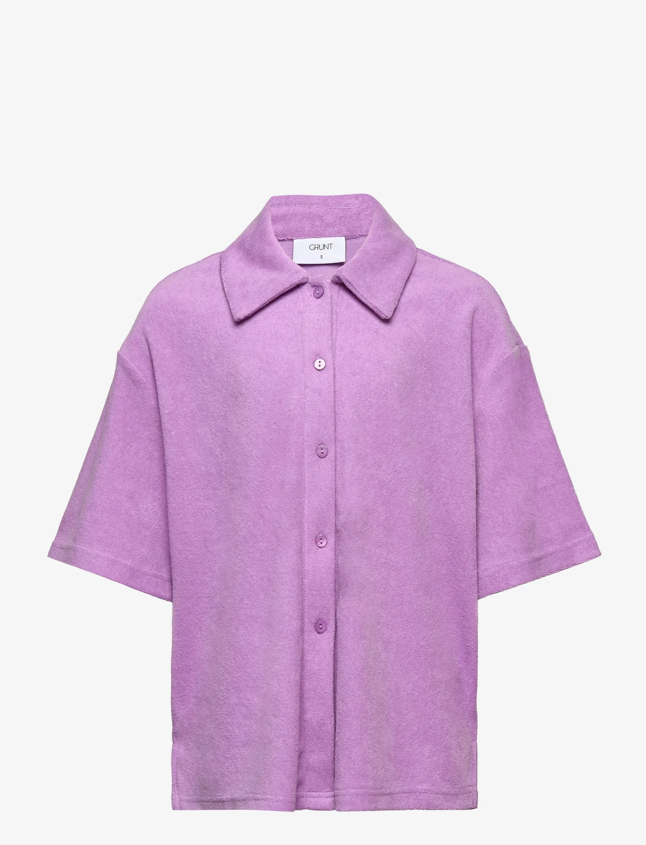 Grunt - Daisy Towelling Shirt - kurzärmlige hemden - purple - 0