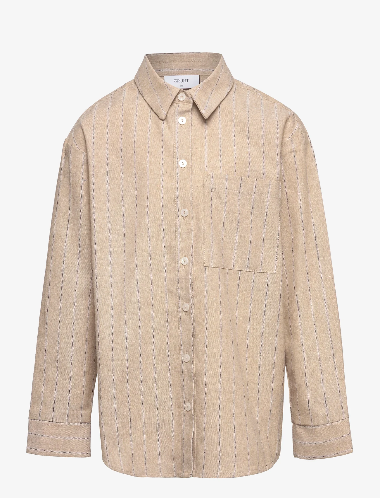 Grunt - Agnete Shirt - langermede skjorter - light sand - 0