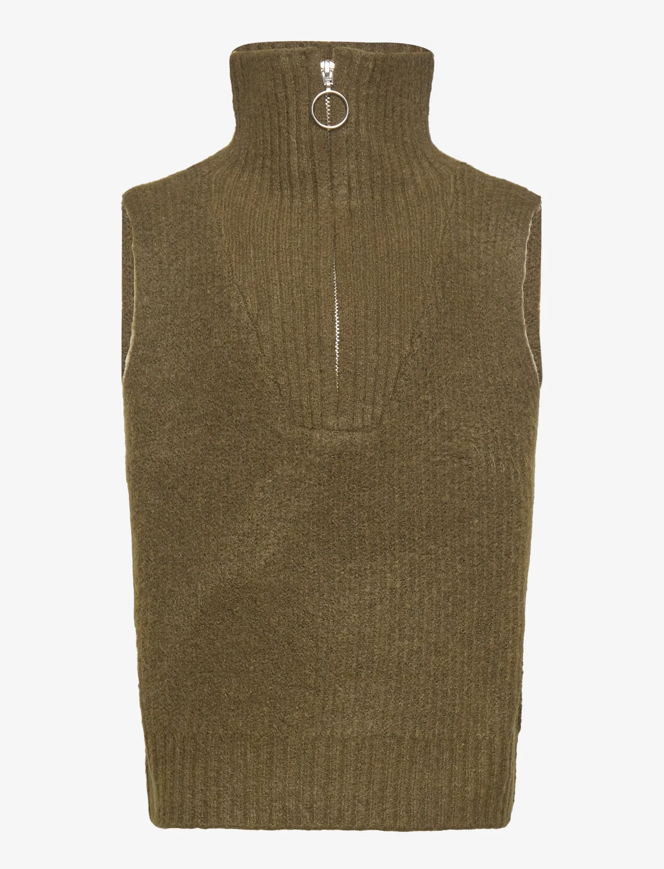 Grunt - Giselle Vest Knit - vests - army green - 0