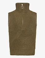 Giselle Vest Knit - ARMY GREEN