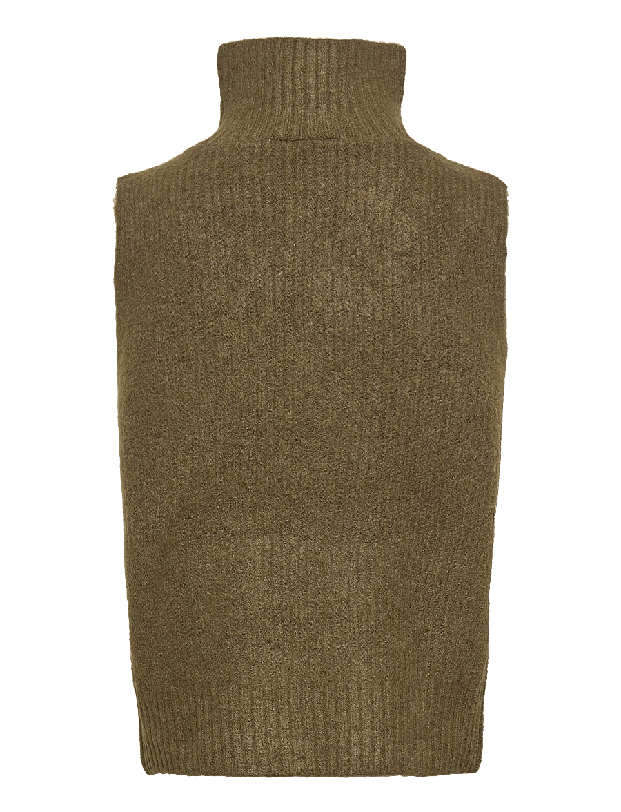 Grunt - Giselle Vest Knit - liemenės - army green - 1