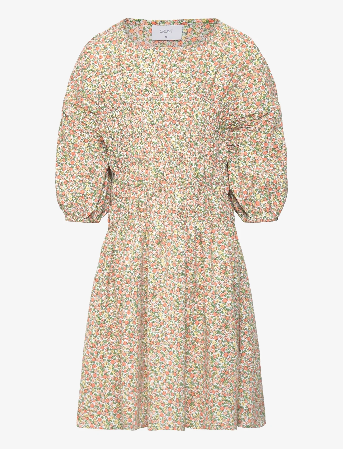 Grunt - Urbi Flo Dress - sukienki codzienne z długim rękawem - peach - 0