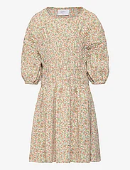 Grunt - Urbi Flo Dress - long-sleeved casual dresses - peach - 0