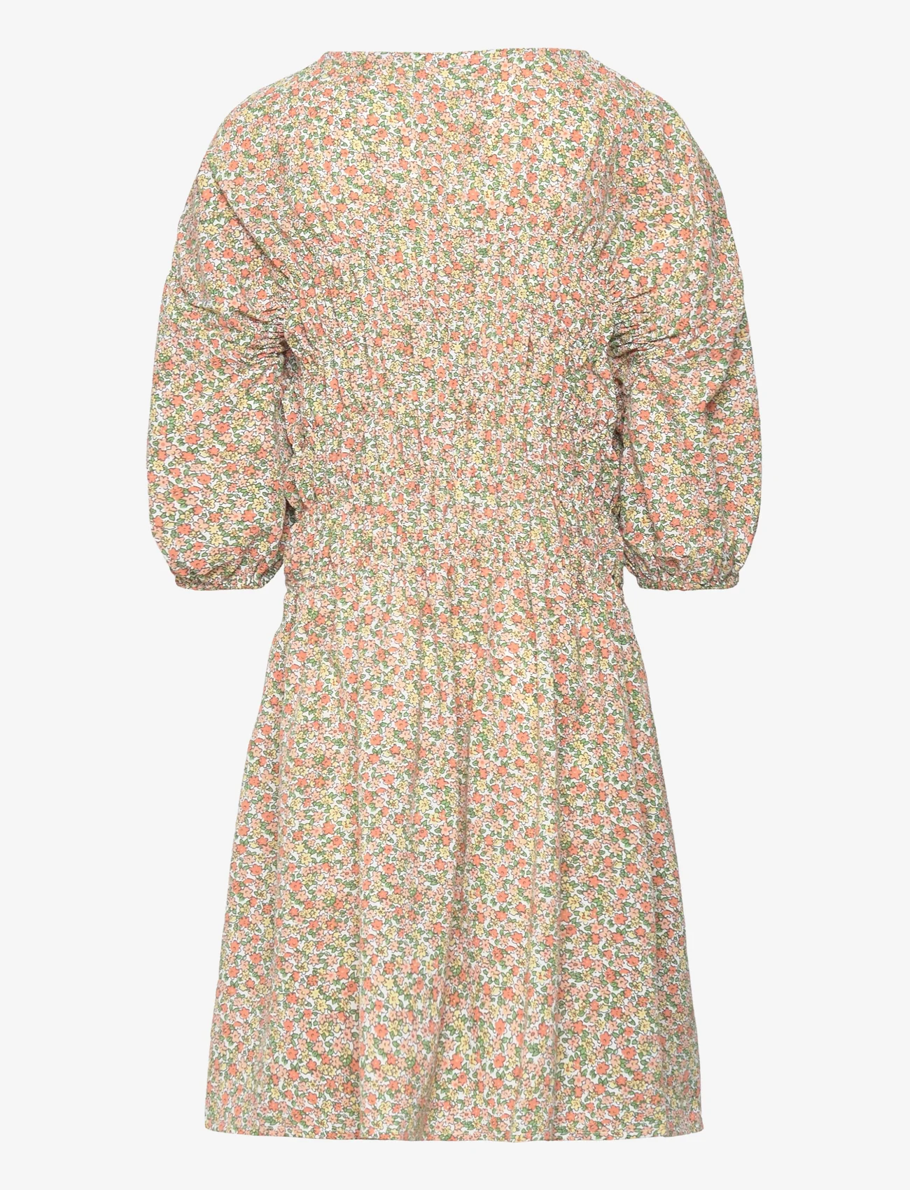 Grunt - Urbi Flo Dress - long-sleeved casual dresses - peach - 1