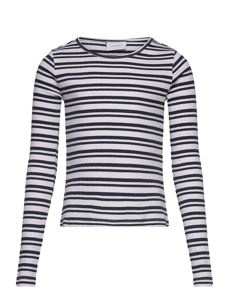 Grunt - Dopim Top LS - långärmade t-shirts - navy stripe - 0