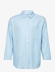 Grunt - Latti LS Linen Shirt - langermede skjorter - blue - 0