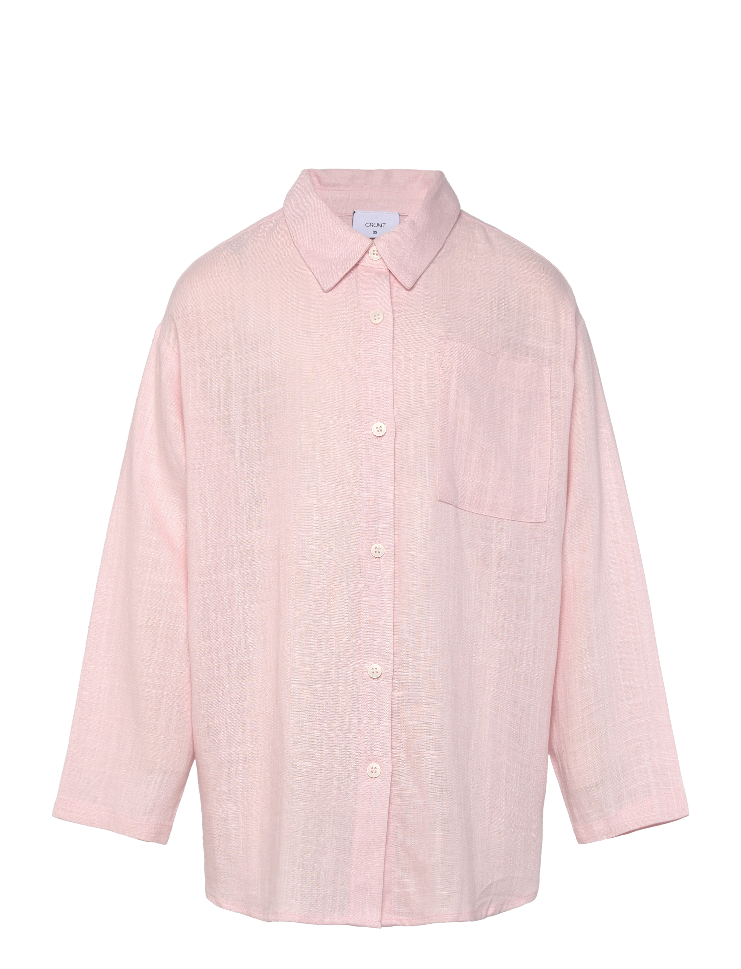 Grunt Latti Ls Linen Shirt, 128, Red, Skjorter > Langærmede Shirts, Børn