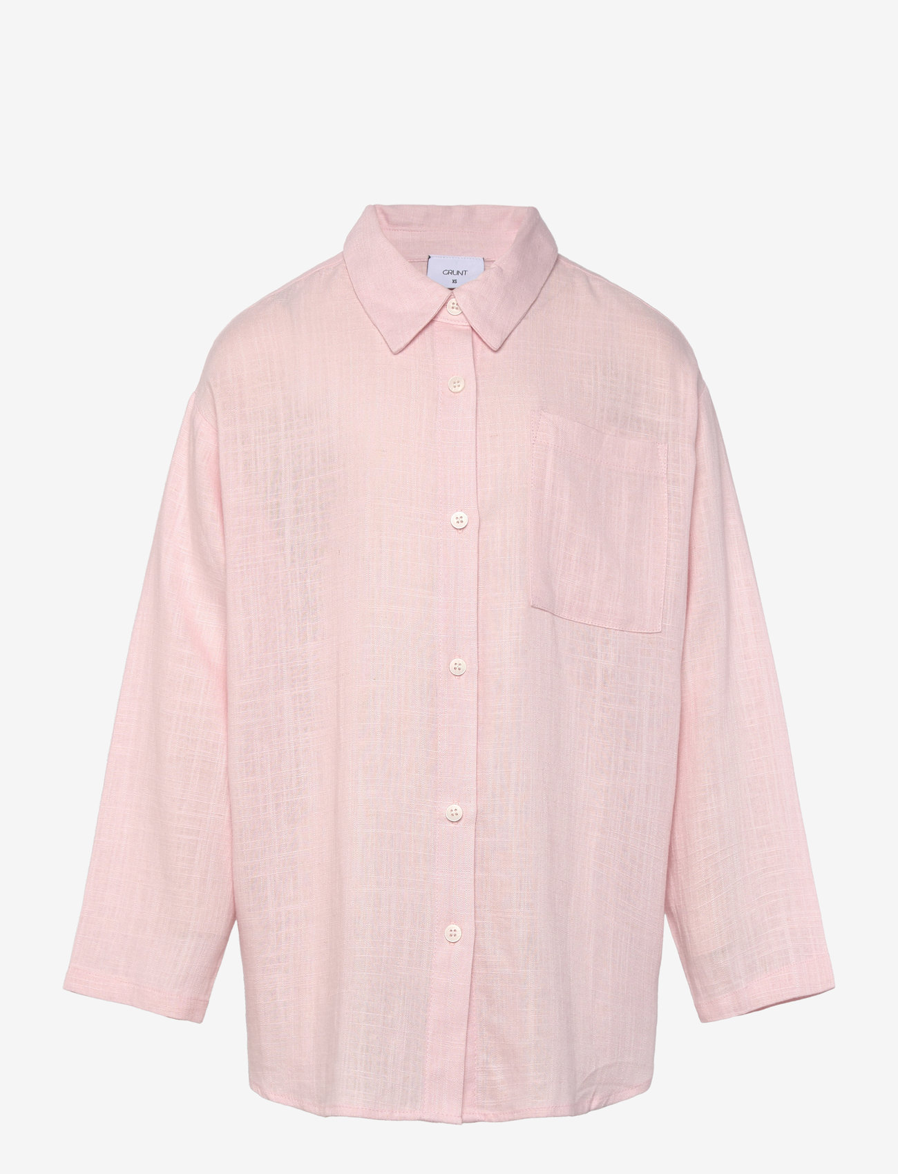 Grunt - Latti LS Linen Shirt - langærmede skjorter - light red - 0