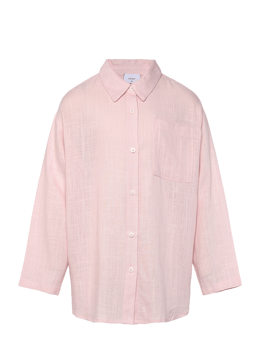 Grunt - Latti LS Linen Shirt - långärmade skjortor - light red - 0