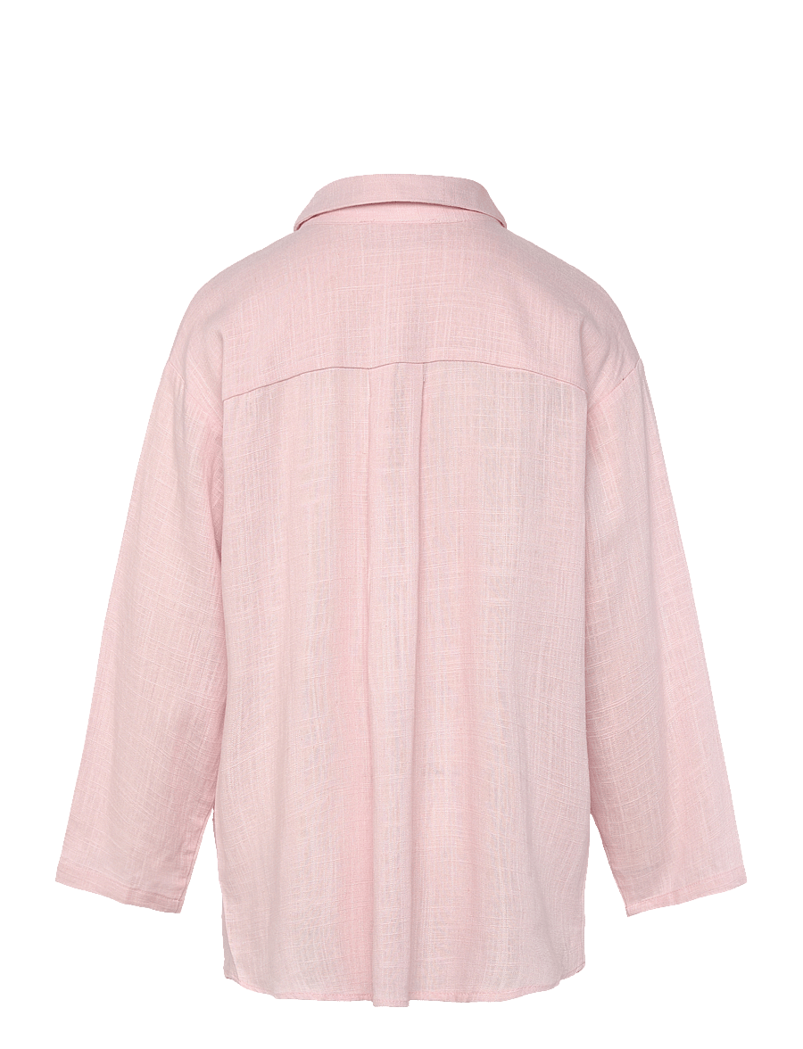 Grunt - Latti LS Linen Shirt - långärmade skjortor - light red - 1