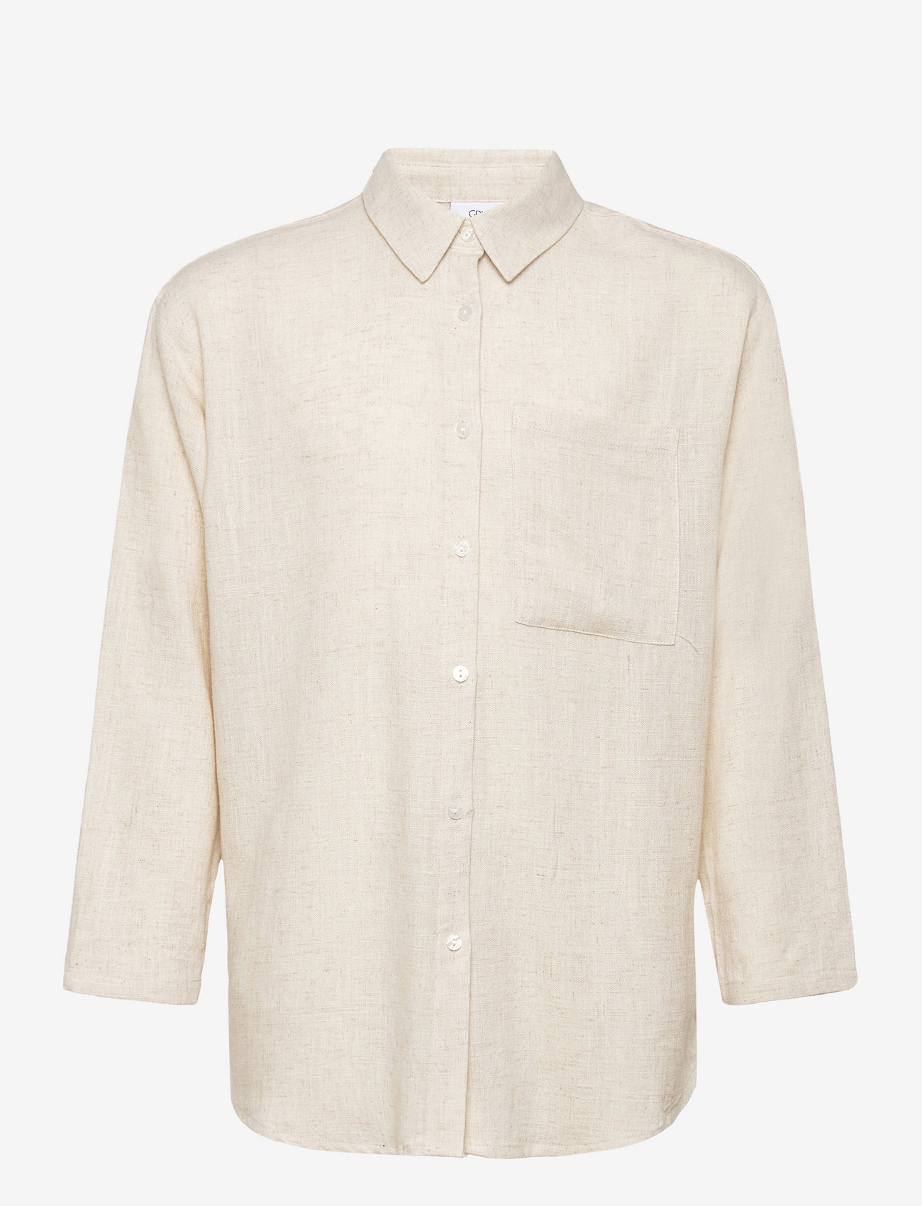 Grunt - Latti LS Linen Shirt - pikkade varrukatega särgid - sand - 0